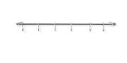 Wallmounted rack with 6 hooks stainless steel