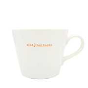 Keith Brymer Jones - Rude Word Range - Standard Ceramic White Mug - silly bollocks - 350ml - Gift Boxed