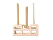 Candlestick Lyng 28 x 10 x 13.5 cm Sand Polyresin