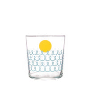 Bert & Buoy Glass Tumbler Seafoam Stripes & Sun | Hype Design London