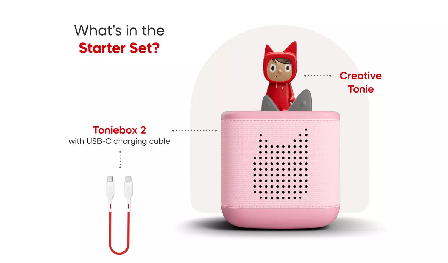 Tonies | Toniebox 2 Cloud - Pink Starter Set with Creative Tonie Rubie UK