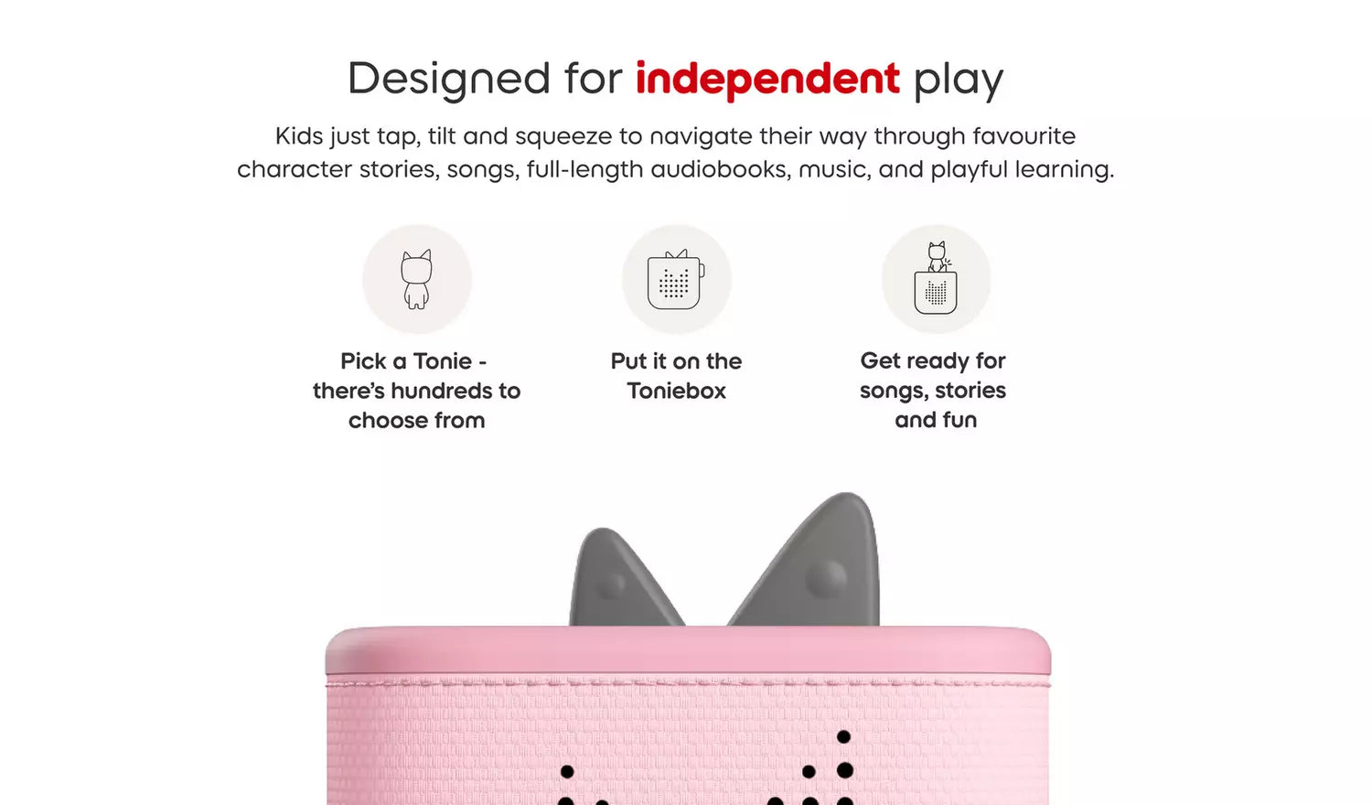 Tonies | Toniebox 2 Cloud - Pink Starter Set with Creative Tonie Rubie UK