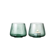 Tealight holder Kusintha 7.5 cm 2 pcs Green Glass