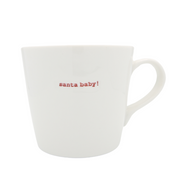 Keith Brymer Jones Christmas Word Range Large Ceramic White Mug - santa baby! (red) - 500ml