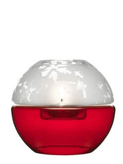 Shine tealight holder  small  red/white