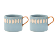 Mug w handle and design Styles 0.2 liter 2 pcs Blue/Amber