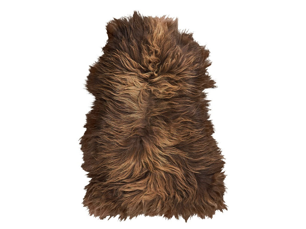Faroese Sheep Rug Faroese sheepskin Villi 120x80cm Brown