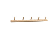 Coat rack Ebern 70x11x7 cm White washed Solid oak/jute