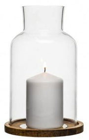 Sagaform Oak lantern with candle - Medium | Hype Design London
