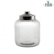 La Porcellana Bianca TUSCANIA RIBBED GLASS CONTAINER D18xH24 | Hype Design London