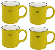 Capventure Cabanaz - Cup, Ceramic Coffee Mug Set of 4 -Sunny Yellow | Hype Design London